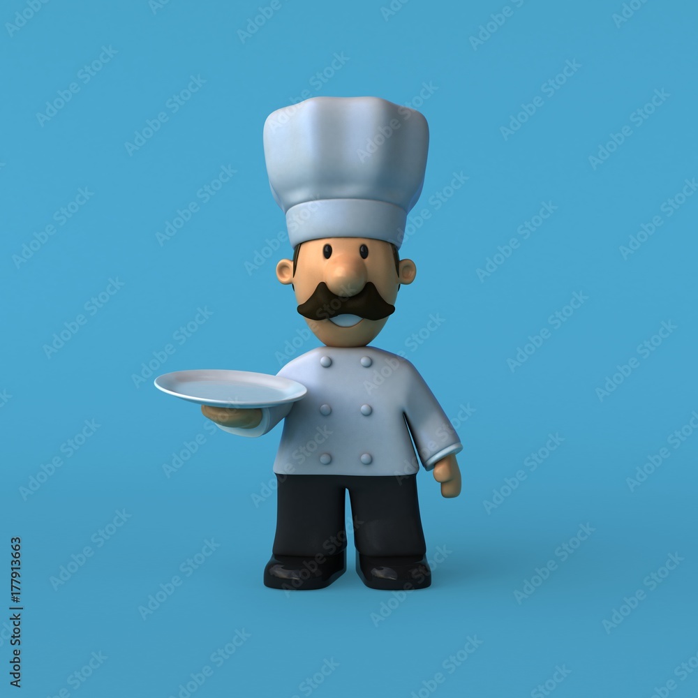 Fun chef - 3D Illustration Fun chef - 3D Illustration
