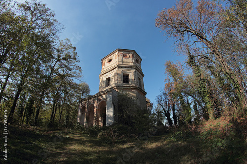 abandoned rural baroque church in Vercelli