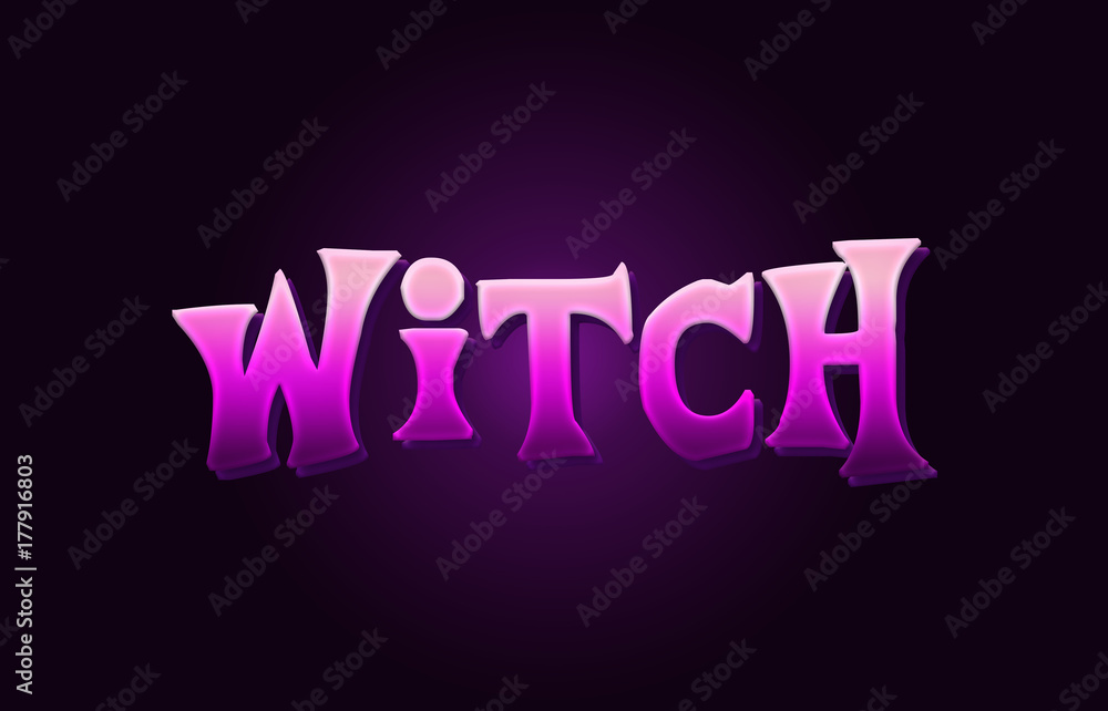Obraz premium witch word 3d text pink background beautiful typography design