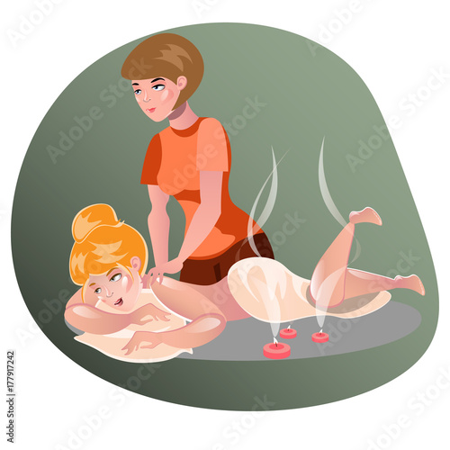 Woman having a massage in a spa.
