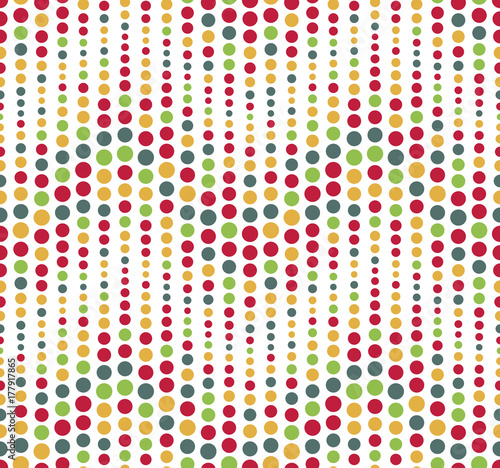 Geometric seamless pattern. Colorful round shape elements, located on a white background.