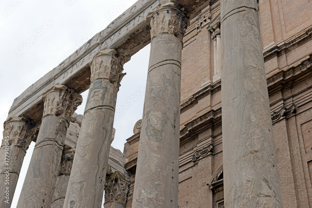 The ruins and remains of the Roman Forum in Rome Italy The ruins and remains of the Roman Forum in Rome Italy