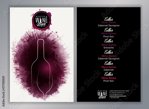 Template list or wine tasting. Idea for your design. Vector