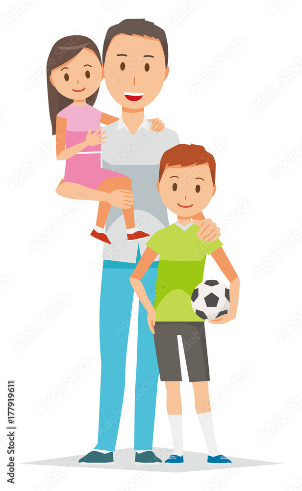 Family Illustration - Father and Child Family