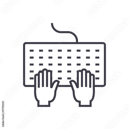 programming line icon, sign, symbol, vector on isolated background