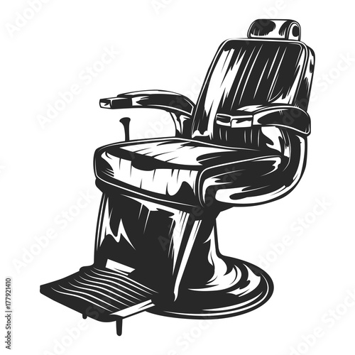 Barbershop vintage chair for creating your own barbershop badges, logos, labels, posters etc. Isolated on white