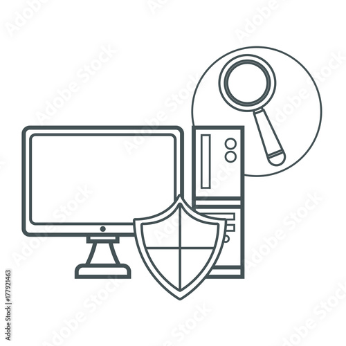 Computer antivirus icon vector illustration graphic design