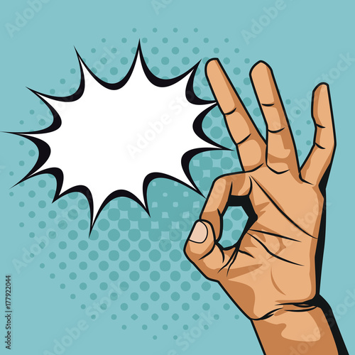 Thumb up pop art icon vector illustration graphic design