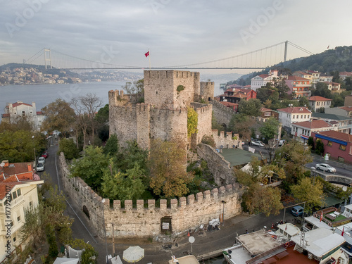 Anatolian Castle Aerial View in Istanbul Turkey photo