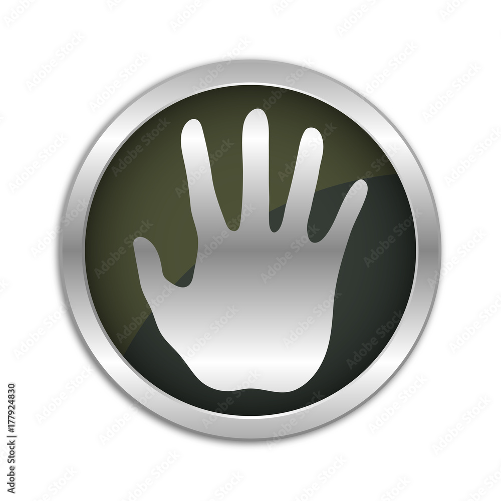 Obraz premium Button Set - dunkel mit silbernem Ring - Hand