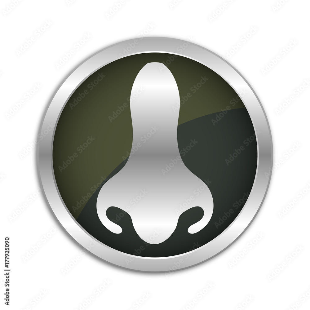 Button Set - dunkel mit silbernem Ring - Nase Button Set - dunkel mit silbernem Ring - Nase