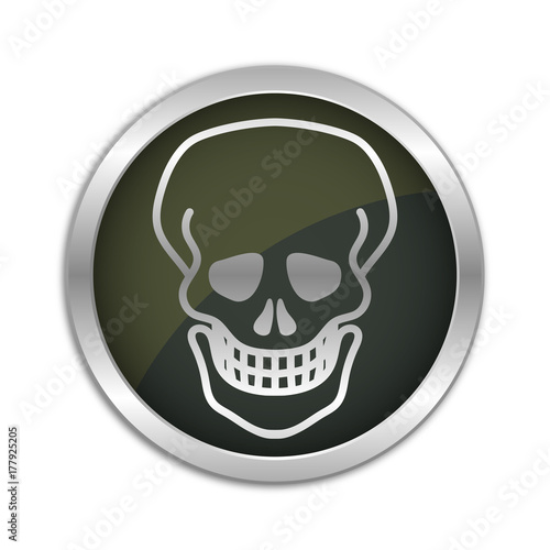 Button Set - dunkel mit silbernem Ring - Totenkopf