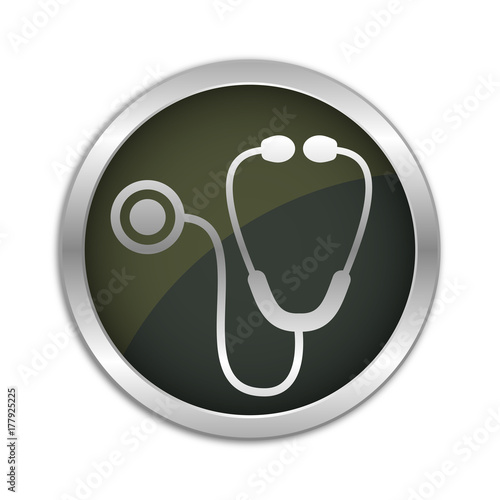 Button Set - dunkel mit silbernem Ring - Stethoskop