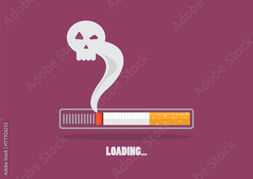 Cigarette burning as cancer loading bar