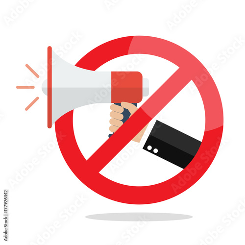 No megaphone or no speaker prohibition sign