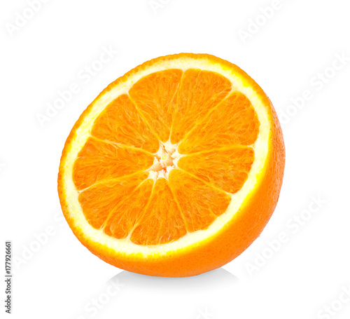 Perfectly retouched sliced orange isolated on the white background with clipping path. Lets see what happens: One of the best isolated oranges slices that you have ever seen.