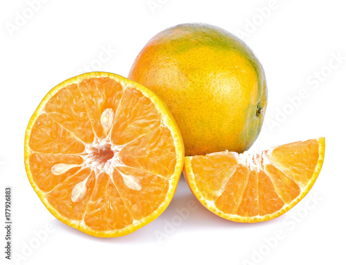 fresh orange isolated on white background