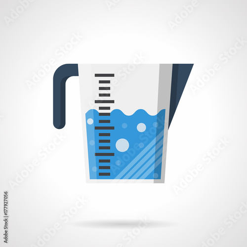 Liquids measuring cup flat color vector icon