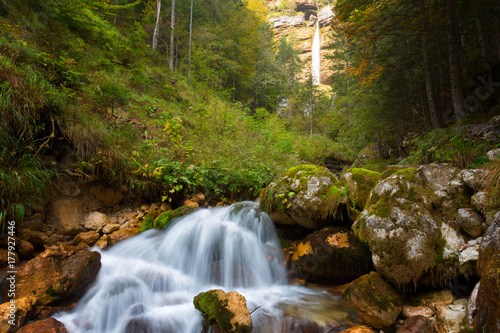 Fototapeta Naklejka Na Ścianę i Meble -  Perechnik waterfall in the Triglav National Park, Slovenia