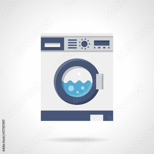 Washing machine flat color vector icon