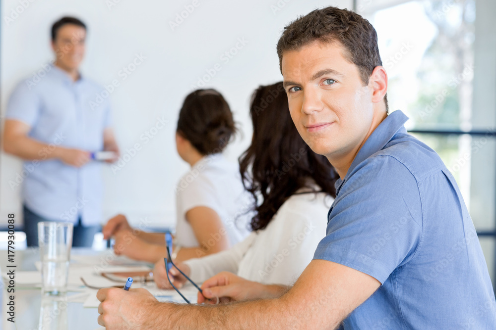 Business meeting with presentation Business meeting with presentation