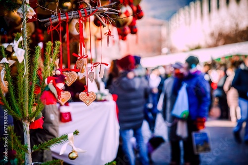 Christmas decorations on Trentino Alto Adige, Italy Christmas market