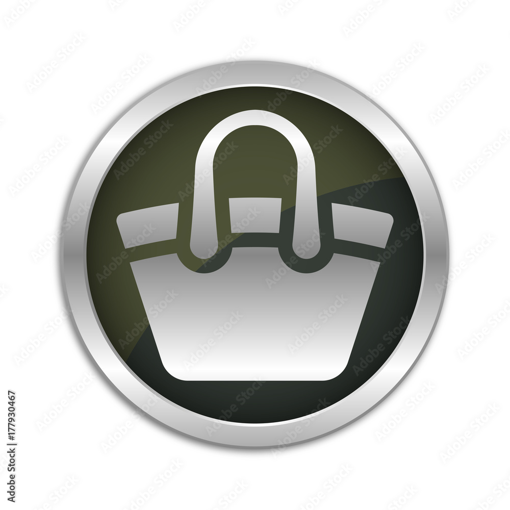 Button Set - dunkel mit silbernem Ring - Tasche