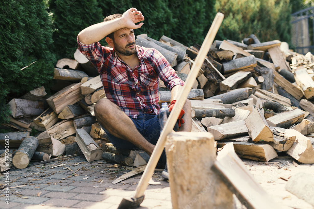 Tired lumberjack Tired lumberjack