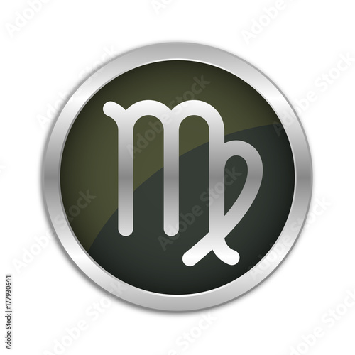 Button Set - dunkel mit silbernem Ring - Sternzeichen - Jungfrau