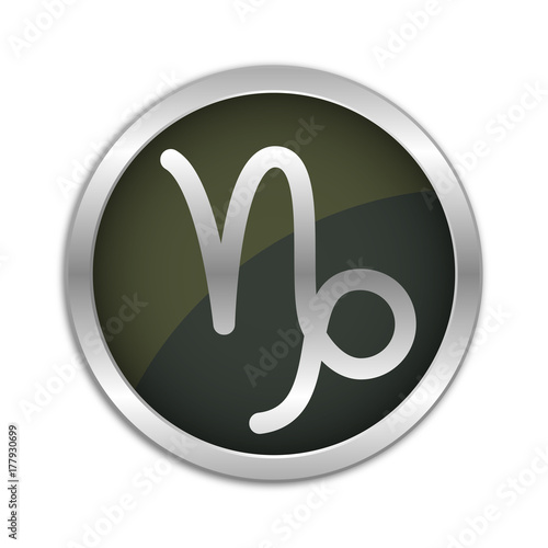 Button Set - dunkel mit silbernem Ring - Sternzeichen - Steinbock