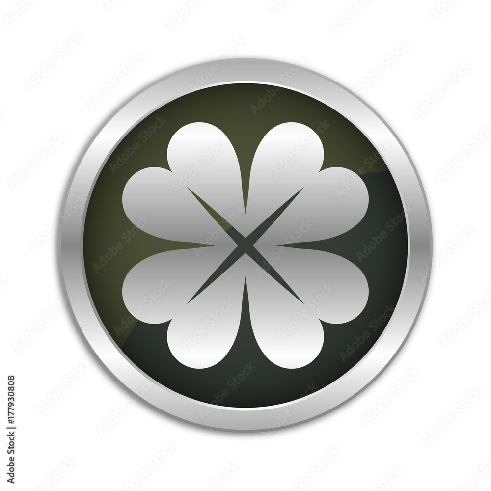 Button Set - dunkel mit silbernem Ring - Klee Button Set - dunkel mit silbernem Ring - Klee