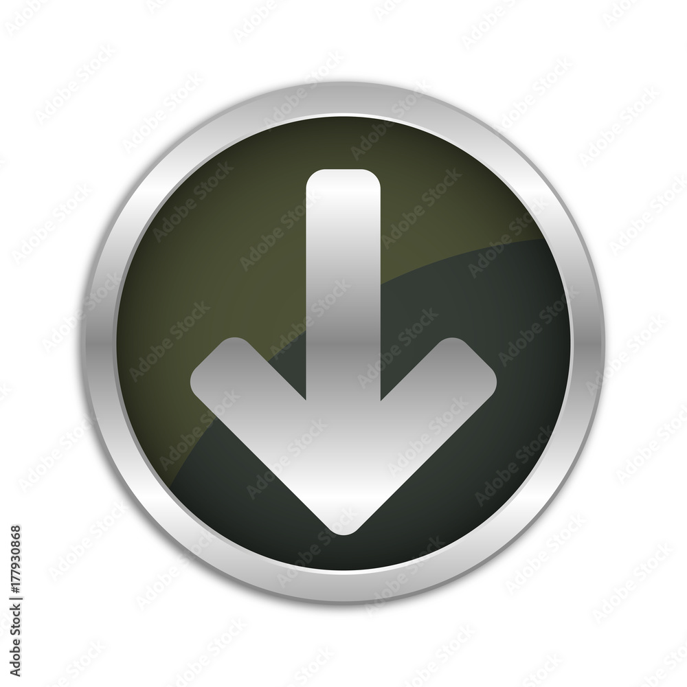 Button Set - dunkel mit silbernem Ring - Pfeil nach unten Button Set - dunkel mit silbernem Ring - Pfeil nach unten