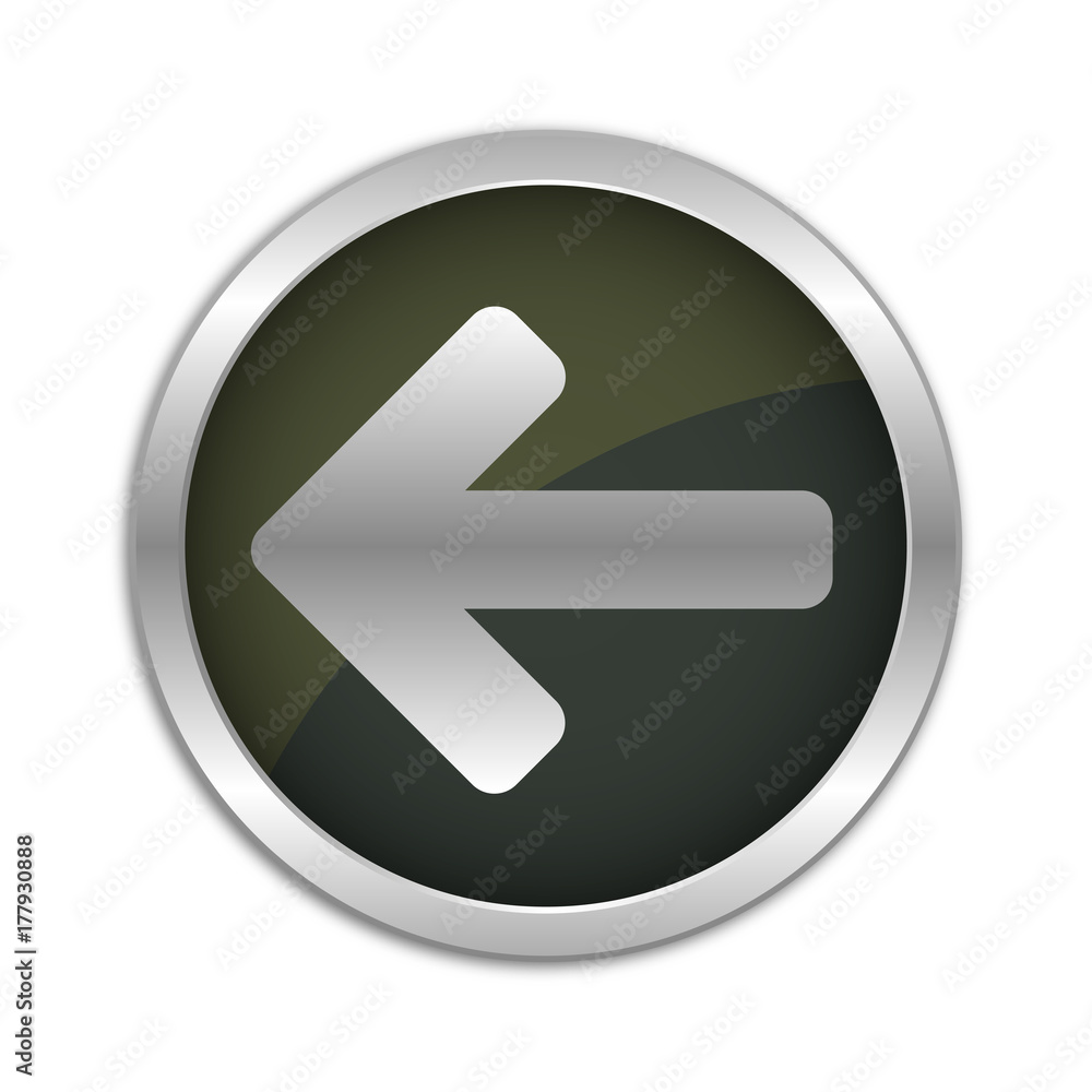Button Set - dunkel mit silbernem Ring - Pfeil nach links Button Set - dunkel mit silbernem Ring - Pfeil nach links