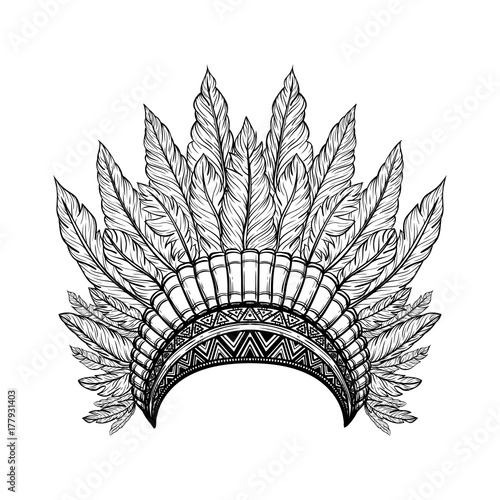 Indian feathers headdress warbonnet