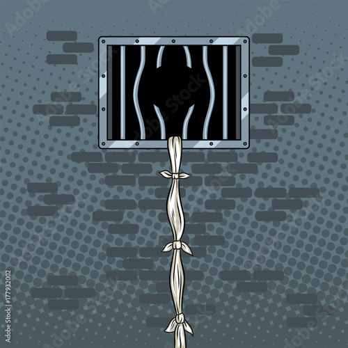 Jail break pop art vector illustration