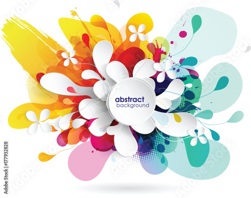 Abstract colored background with different shapes.