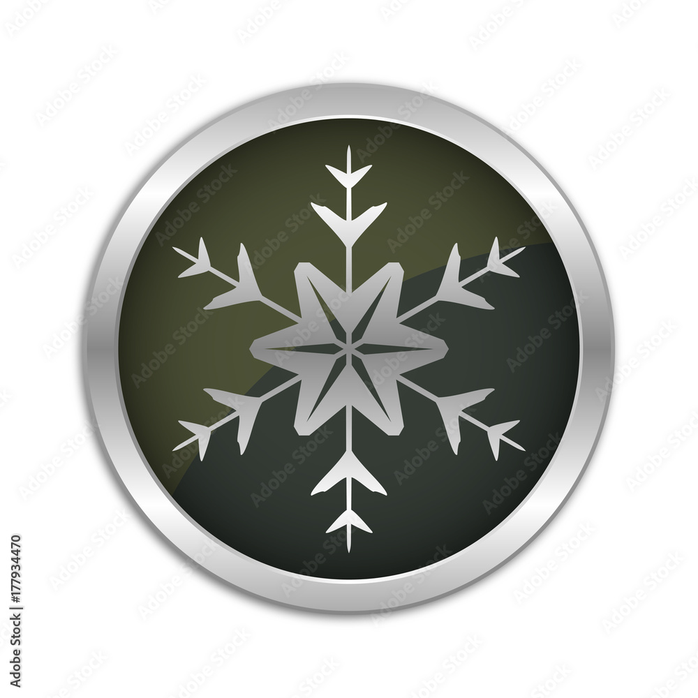 Button Set - dunkel mit silbernem Ring - Schneeflocke - Winter Button Set - dunkel mit silbernem Ring - Schneeflocke - Winter