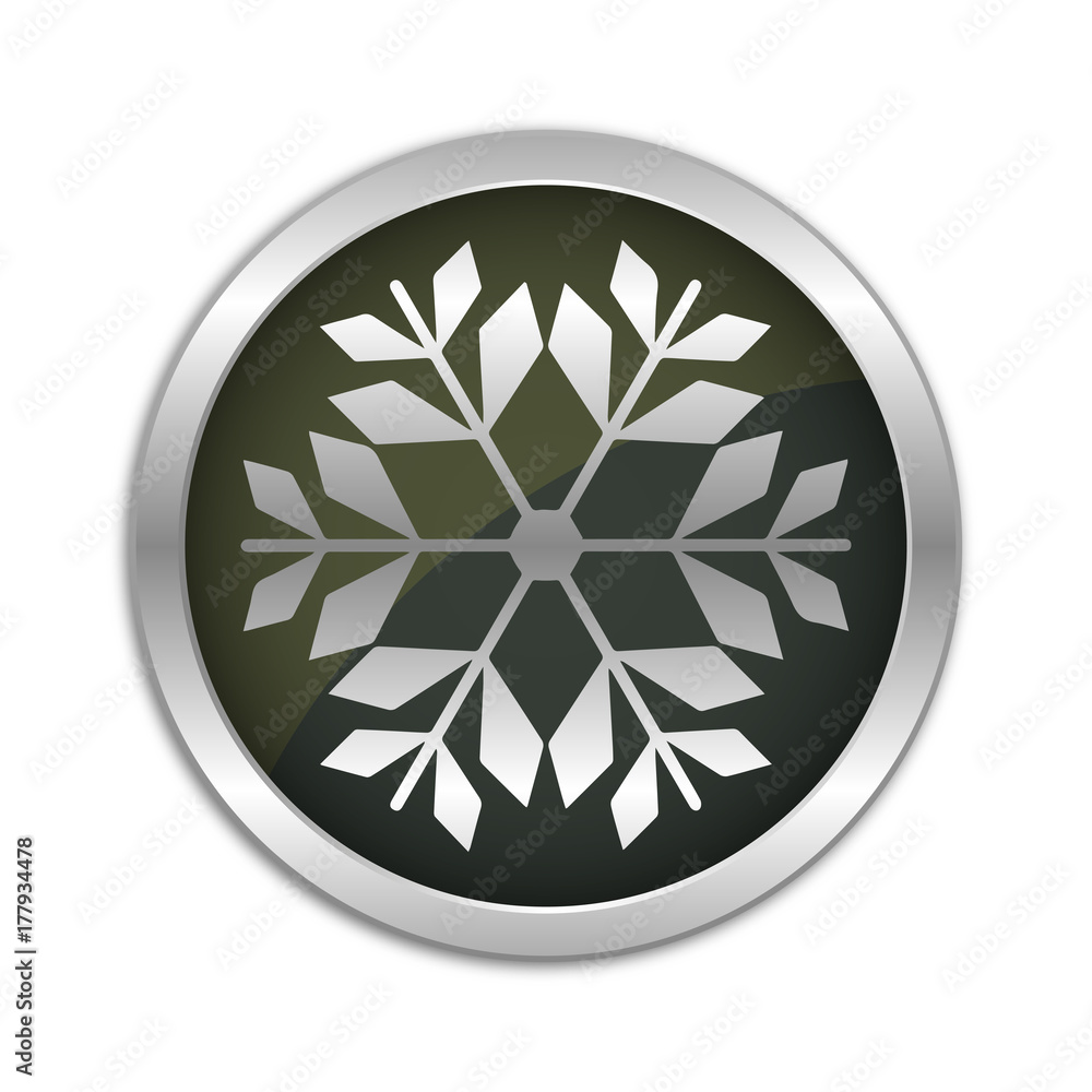 Button Set - dunkel mit silbernem Ring - Winter - Schneeflocke - Frost Button Set - dunkel mit silbernem Ring - Winter - Schneeflocke - Frost