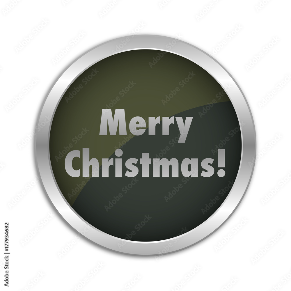 Button Set - dunkel mit silbernem Ring - Merry Christmas Text Button Set - dunkel mit silbernem Ring - Merry Christmas Text