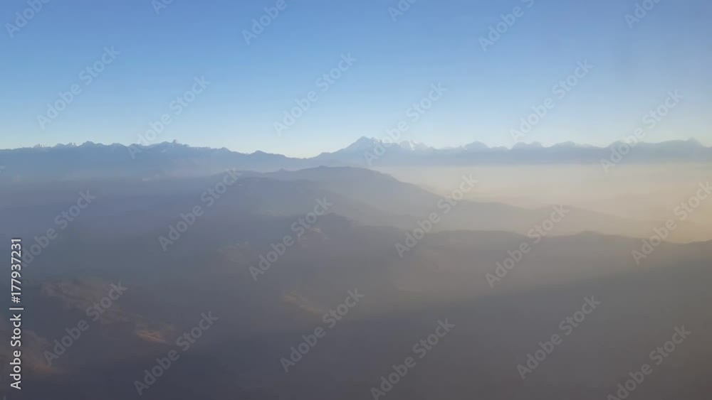 Himalayan mountains areal view sunrise Himalayan mountains areal view sunrise