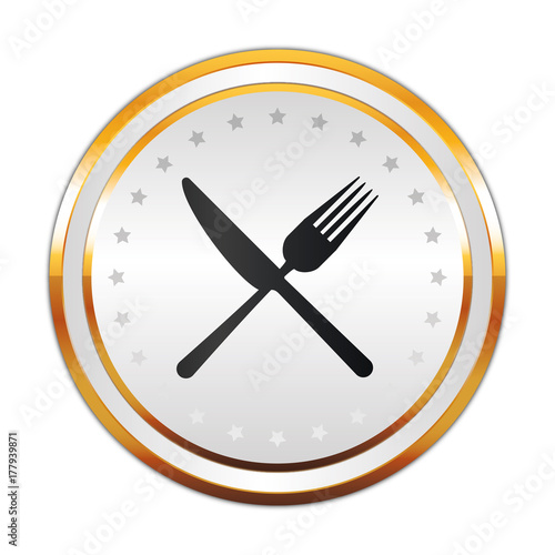 Luxus Button weiß - Gabel und Messer - Restaurant