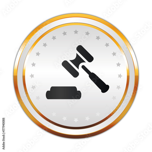 Luxus Button weiß - Hammer - Anwalt - Recht - Auktion