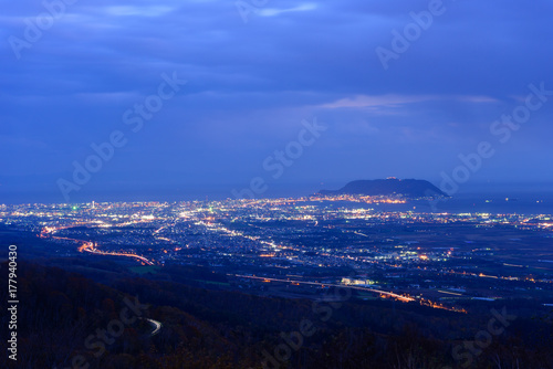 北海道 函館裏夜景 城岱牧場からの風景