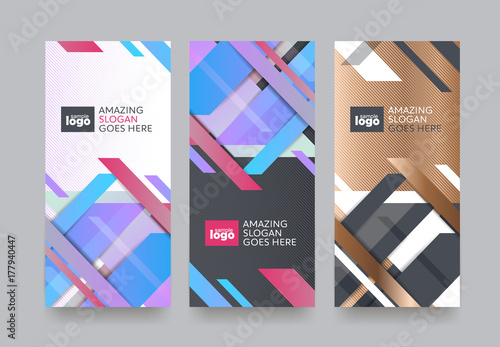 Vector set packaging templates with different texture for luxury products.logo design with trendy linear style.vector illustration
