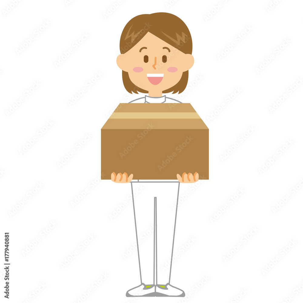 15シリーズ_介護士の女性_ダンボール