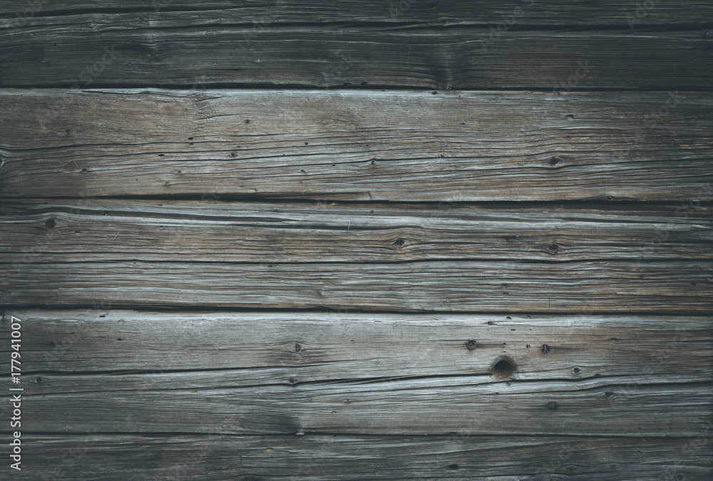 Fototapeta premium Holz Hintergrund rustikal, Bretterwand aus düsterem Holz, Vignettierung