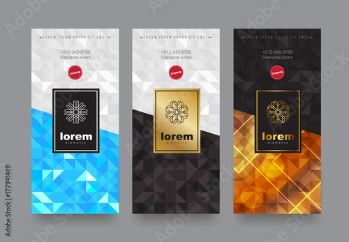 Vector set packaging templates with different texture for luxury products.logo design with trendy linear style.vector illustration