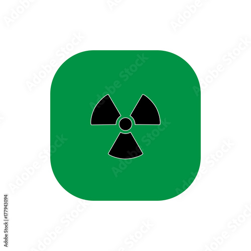 nuclear radiation square icon vector