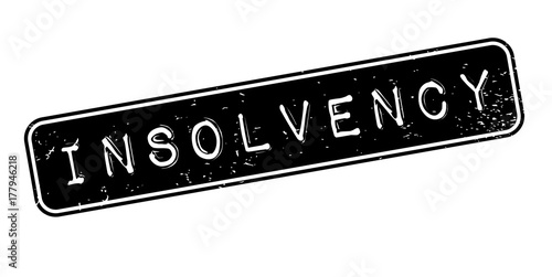 Insolvency rubber stamp. Grunge design with dust scratches. Effects can be easily removed for a clean, crisp look. Color is easily changed.