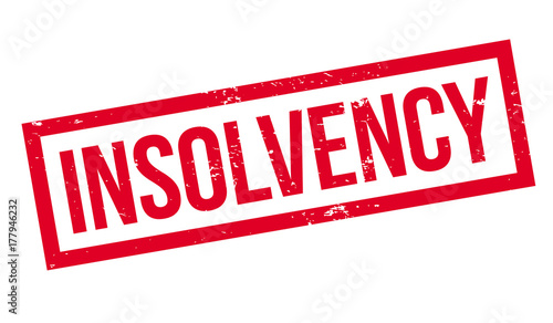 Insolvency rubber stamp. Grunge design with dust scratches. Effects can be easily removed for a clean, crisp look. Color is easily changed.